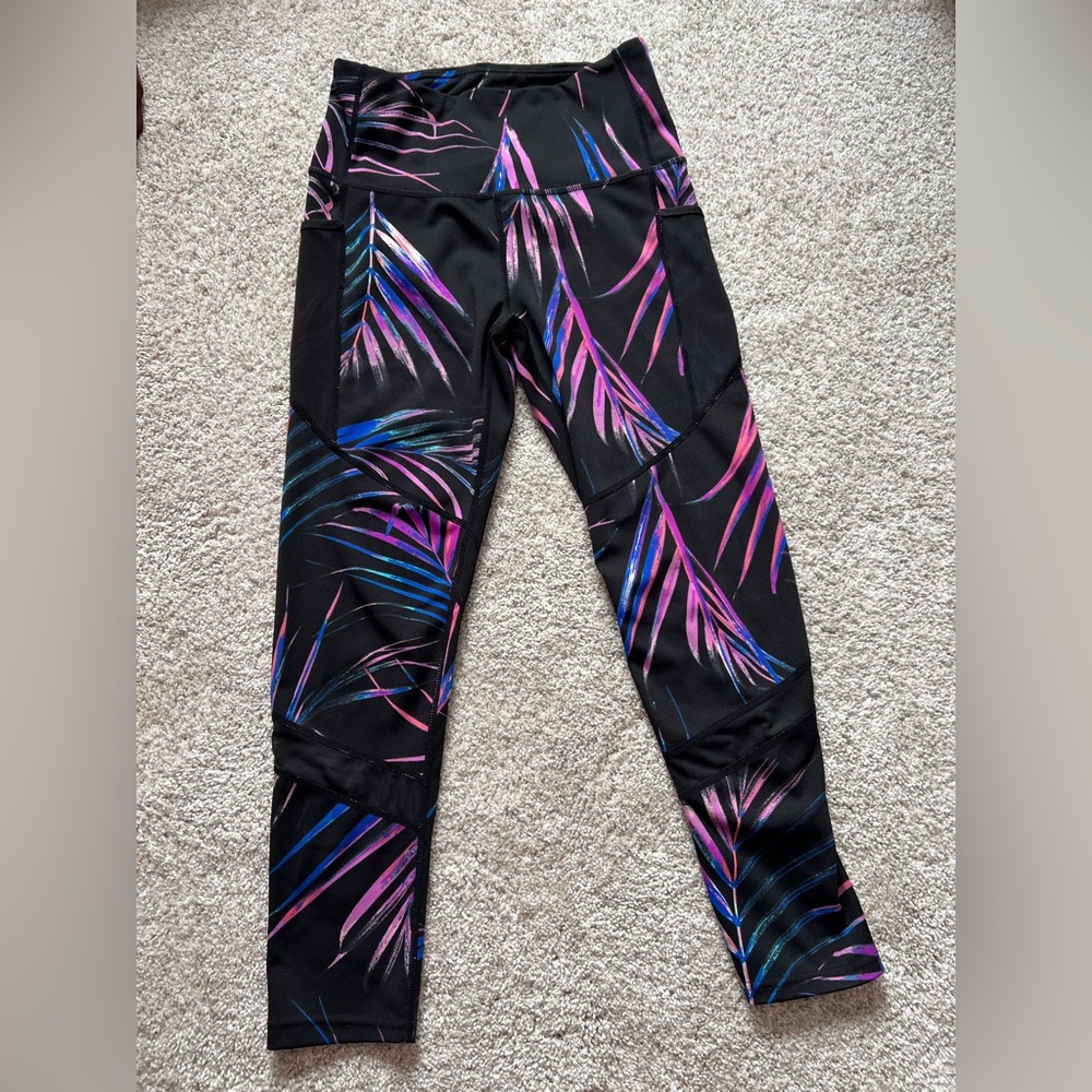 Better Sports Performance (BSP) Black and Purple Patterned Leggings